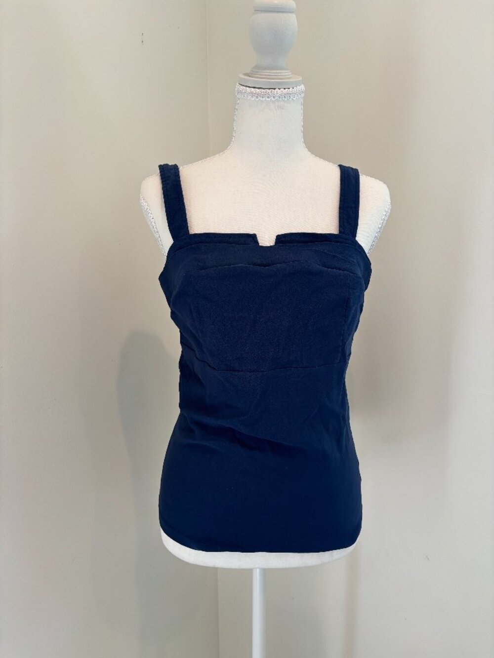 Bella Poque Navy Blue Shirt With Adjustable Straps Size L